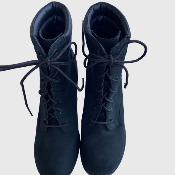 Timberland Tillston Black Leather High Heel Ankle Boot - Size 9.5 - Picture 2 of 6